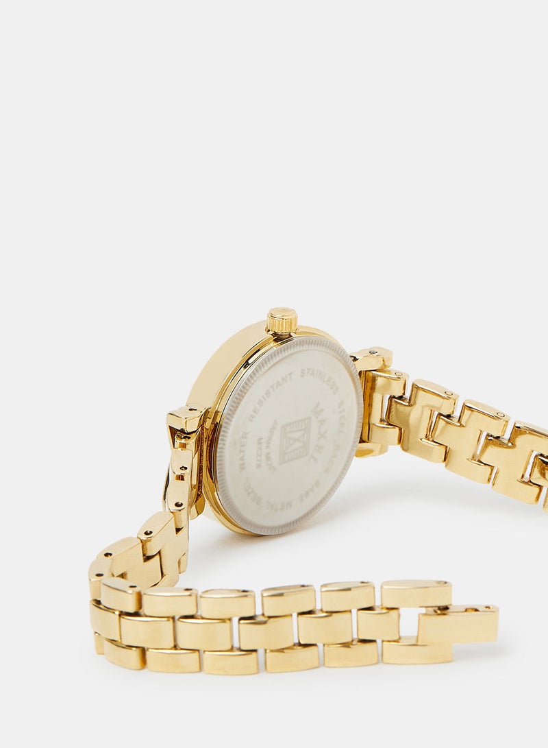 Maxel ساعة يد نسائية فاخرة مقاومة للماء بسوار تناظري MX510 - 28 مم - Image 4