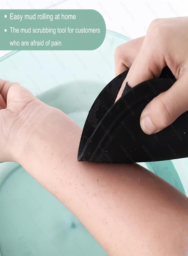 AUOCATTAIL 2 Pcs Black Round Exfoliating Washcloth Body Scrubber Back Exfoliating Wash Cloths Dead Skin Remover Cleaning Pores Reusable Exfoliating Mud Rubbing Artifact for Women Men - Image 4