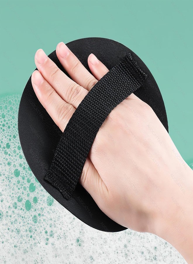 AUOCATTAIL 2 Pcs Black Round Exfoliating Washcloth Body Scrubber Back Exfoliating Wash Cloths Dead Skin Remover Cleaning Pores Reusable Exfoliating Mud Rubbing Artifact for Women Men - Image 5
