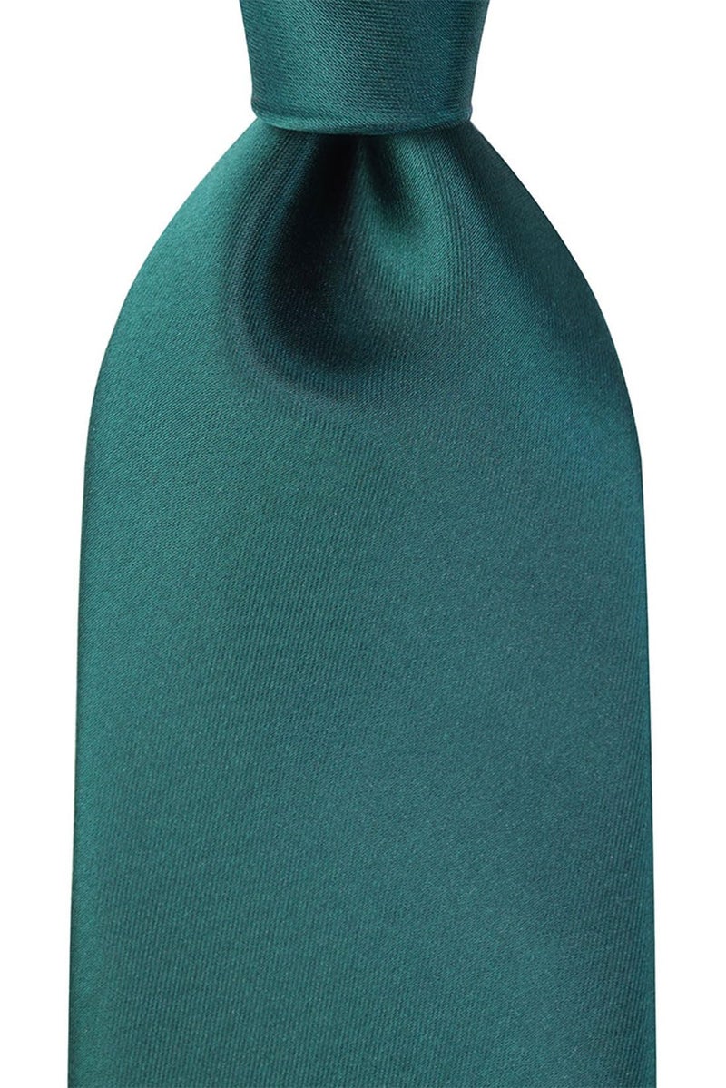 KissTies Hunter Green Tie Satin Necktie Solid Wedding Ties + Gift Box - Image 2