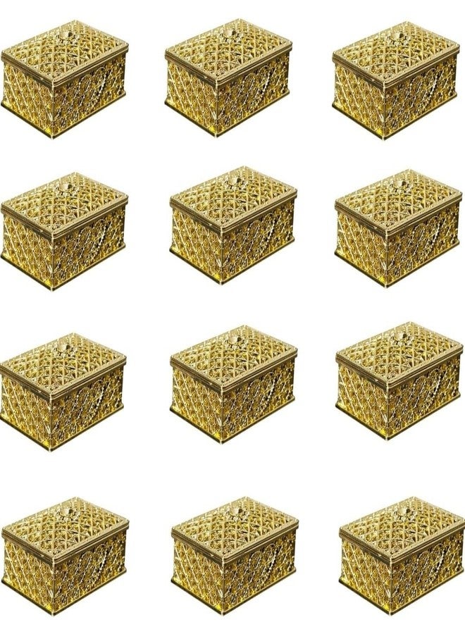 VRB Dec علبة شوكولاتة VRB Dec مكونة من 12 قطعة، مثالية لحفلات الزفاف، أو كعلب تخزين للحلوى، أو كعلب هدايا لحفلات الزفاف، أو حفلات استقبال المولود، أو أعياد الميلاد، أو حفلات الكريسماس، أو حفلات الفواكه المجففة، إلخ. (شكل مستطيل، عبوة من 12 قطعة) - Image 1