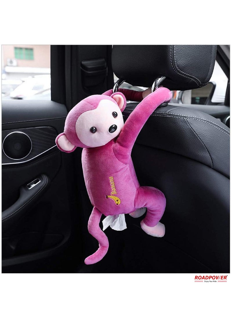 RoadPower - Car Tissue Box Cute Cartoon Soft Plush Napkin Tissue Paper Holder Portable Paper Package Case Car Seat Tissue Box Car Styling Accessories 2 Pack - Image 1