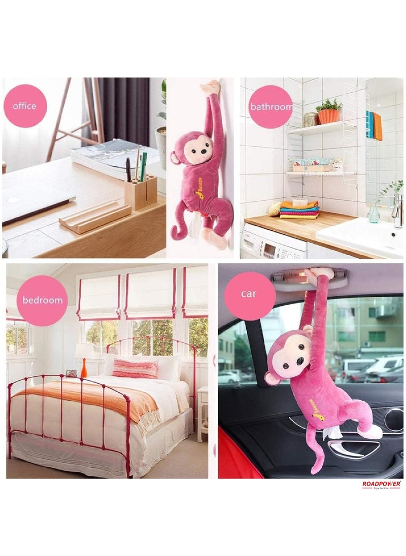RoadPower - Car Tissue Box Cute Cartoon Soft Plush Napkin Tissue Paper Holder Portable Paper Package Case Car Seat Tissue Box Car Styling Accessories 2 Pack - Image 1