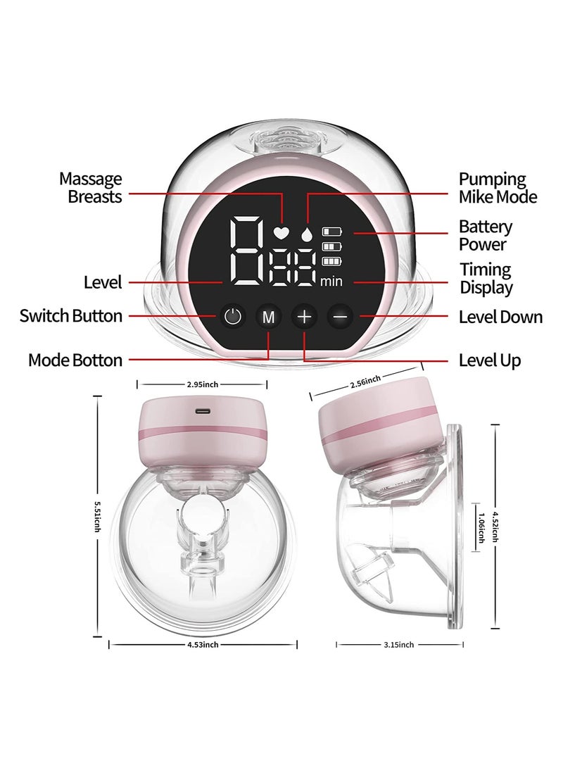 Wearable Breast Pump, Electric Breast Pump, Portable Hands Free Breast Pump with 3 Modes, 9 Levels, Wireless Breast Pump with Painless Breastfeeding, Low Noise  Rechargeable - Image 2