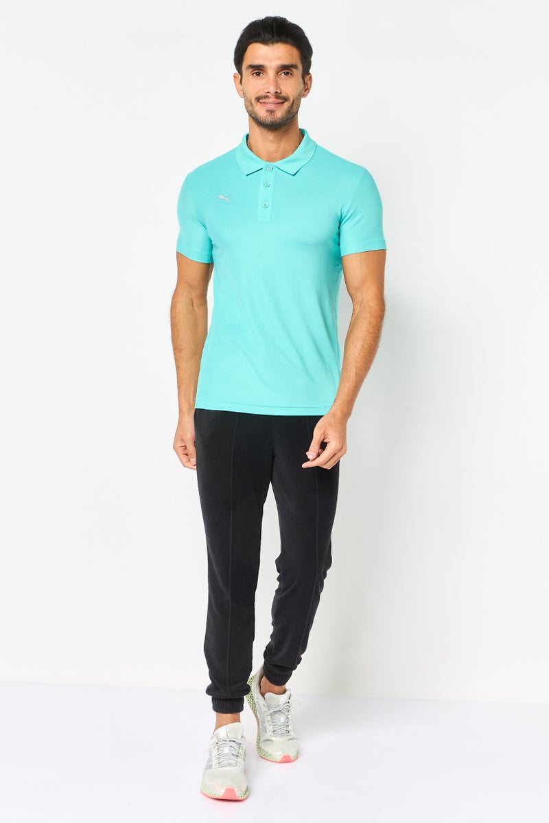 PUMA Men Sportswear Fit Embroidered Logo Short Sleeve Outdoor Polo Shirt, Turquoise - Image 4