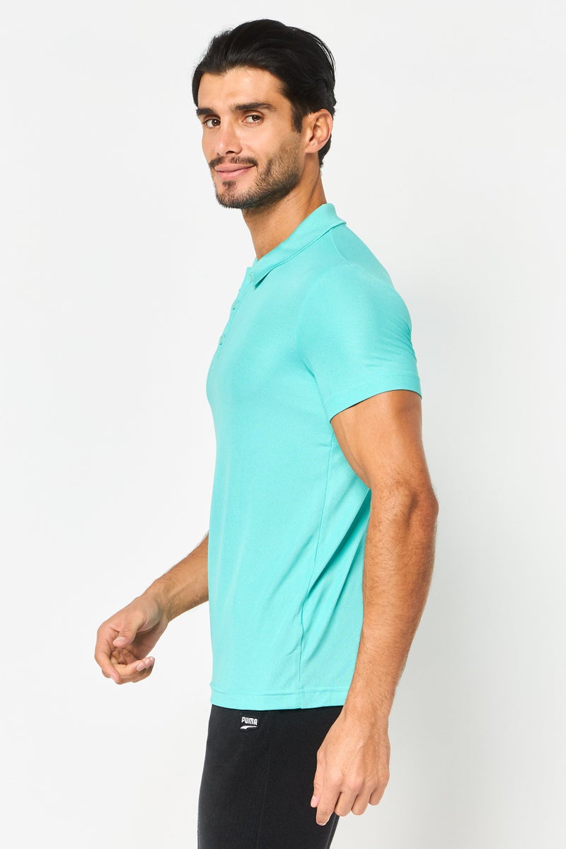 PUMA Men Sportswear Fit Embroidered Logo Short Sleeve Outdoor Polo Shirt, Turquoise - Image 3