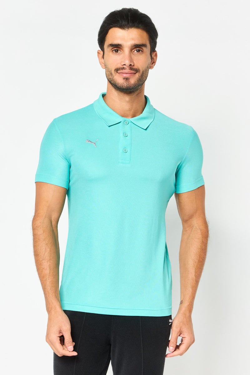 PUMA Men Sportswear Fit Embroidered Logo Short Sleeve Outdoor Polo Shirt, Turquoise - Image 1