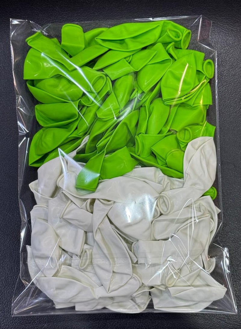 SFMW White and green balloons, for parties, holidays, occasions, and National Day, 10 inches - Image 1