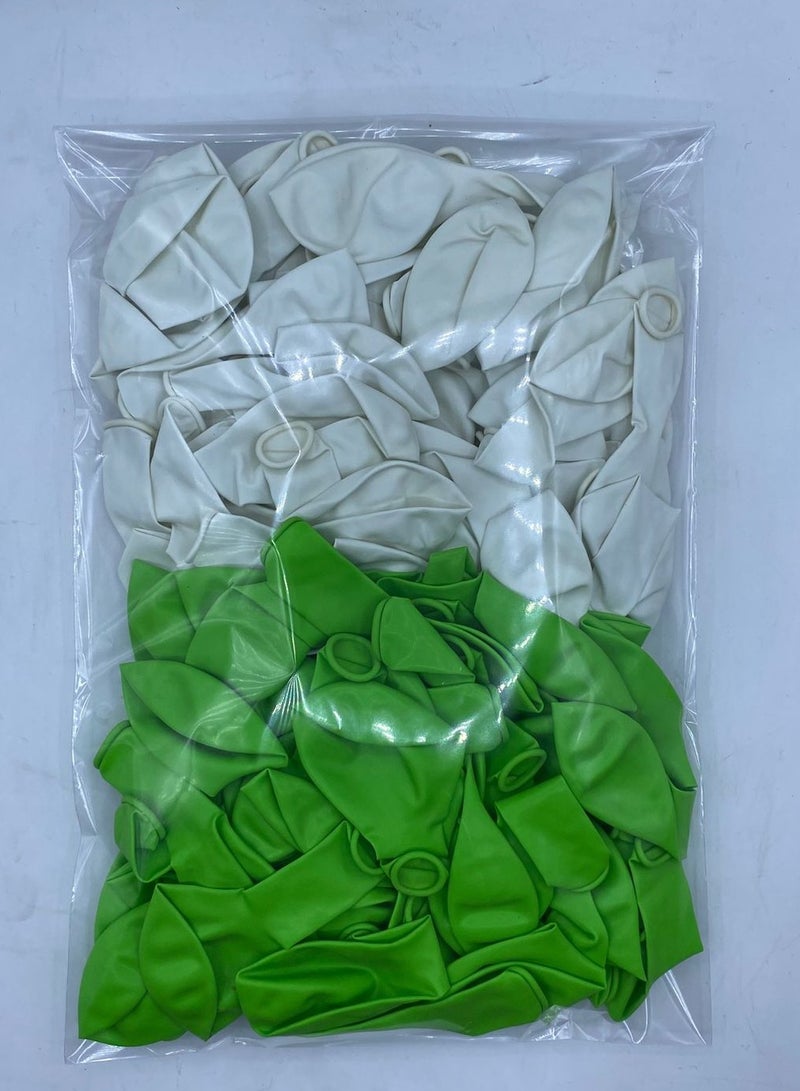 SFMW White and green balloons, for parties, holidays, occasions, and National Day, 10 inches - Image 2