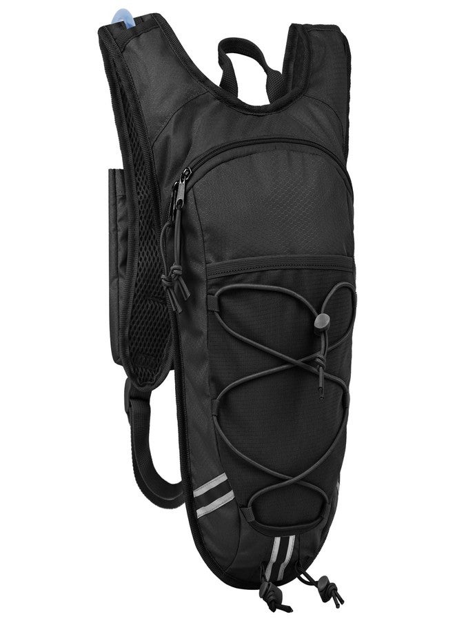 DEVONWIDE Lightweight Hydration Backpack 2L Water Bladder Pack - Black | Water Backpack for Running, Cycling, Hiking | Anti-Theft, Reflective, with Phone Holder & Trekking Pole Loops - Image 1