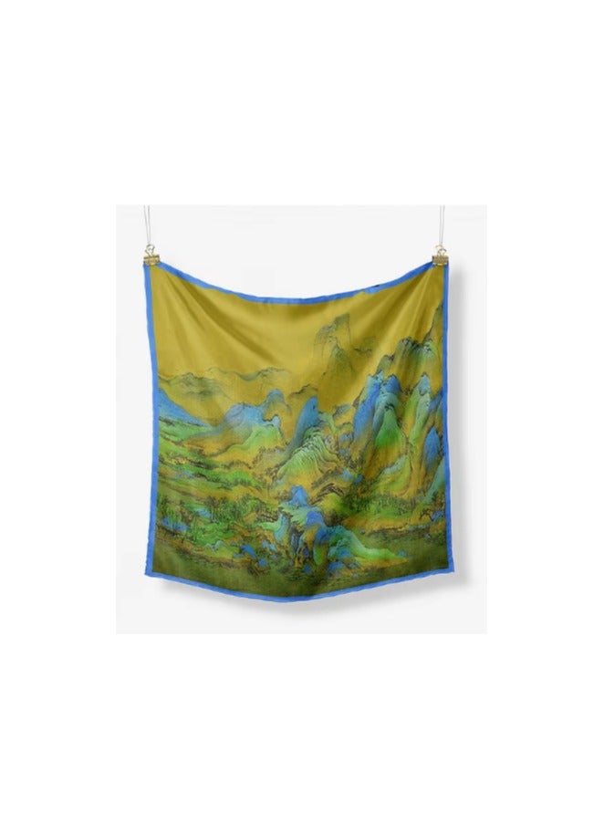 Scarf made of soft silk satin, featuring bright colors and delicate prints. High quality material - imported 