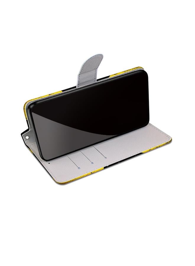 اس-توب جراب لهاتف Huawei Y9a، جراب جلدي من البولي يوريثان قابل للطي أفقيًا بتصميم متقاطع ملون مع حامل وفتحات للبطاقات ومحفظة وحبل تعليق - Image 4