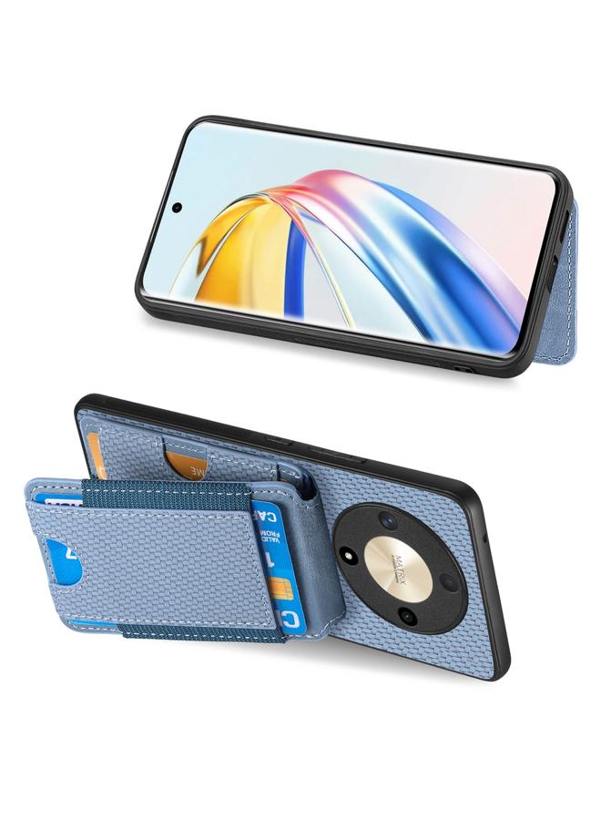 اس-توب جراب هاتف Honor X30 / X9 5G من ألياف الكربون مع حامل محفظة عمودي - Image 5