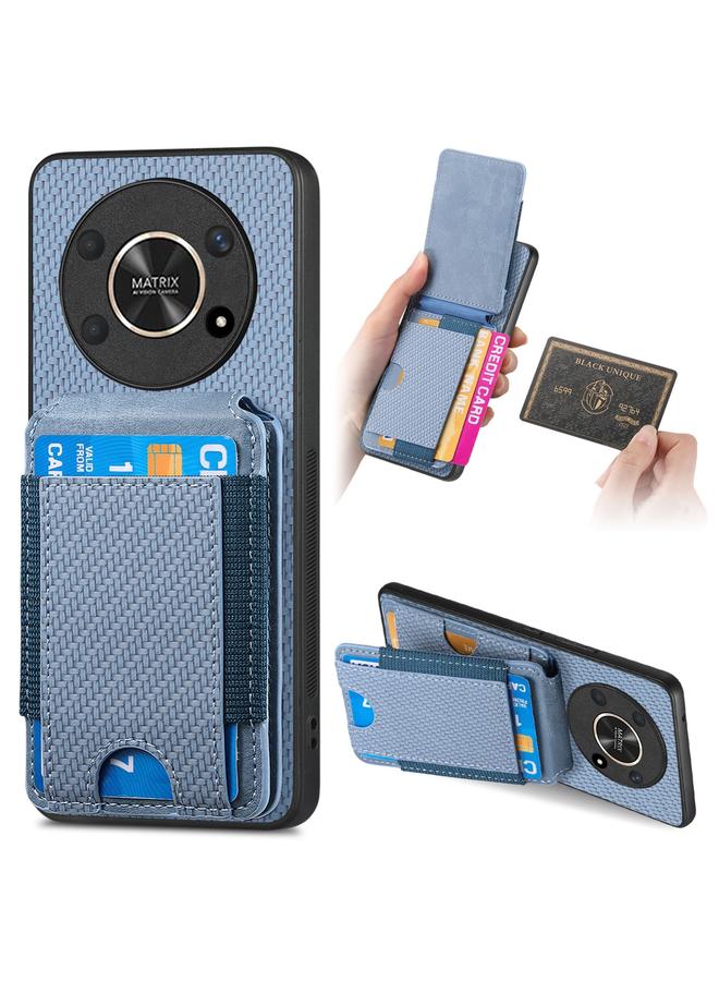 اس-توب جراب هاتف Honor X30 / X9 5G من ألياف الكربون مع حامل محفظة عمودي - Image 1