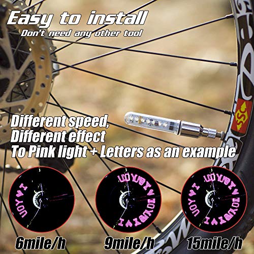 DAWAY A08 Bike Tire Valve Stem Lights - Cool Led Bicycle Wheel Light, 2 Pack, Waterproof, Glow in The Dark Safe Bycicle Accessories for Men Women Youth, Super Bright, Blue Graphics - Image 4