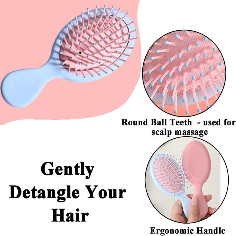 Mini Air Cushion Comb: 14 * 6 * 3CM Gentle Scalp-Massaging Teeth - Ergonomic Non-Slip Handle Portable Hair Comb for Travel Daily Use Adults Kids - Image 3