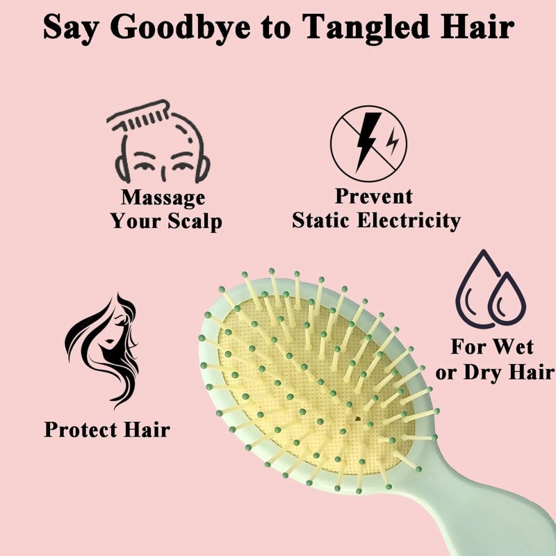 Mini Air Cushion Comb: 14 * 6 * 3CM Gentle Scalp-Massaging Teeth - Ergonomic Non-Slip Handle Portable Hair Comb for Travel Daily Use Adults Kids - Image 5