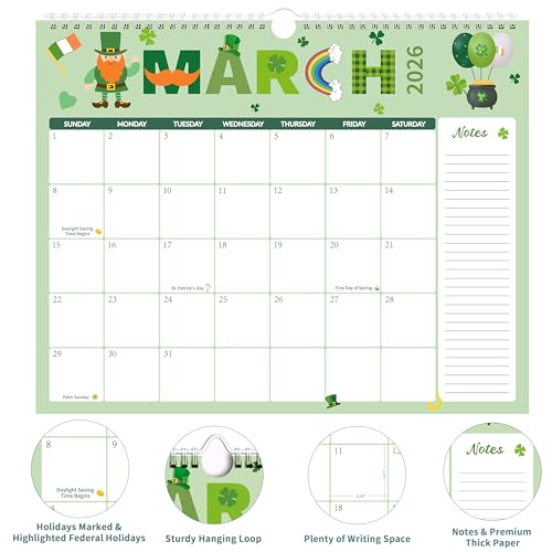Chambom 2026 Calendar - 18-Month Wall Calendar 2026-2027 from Jan. 2026 - Jun. 2027, 2026 Wall Calendar, 11.5" x 14.5", Calendars with Unruled Blocks, Holidays, Thick Paper for Organizing & Planning - Image 4