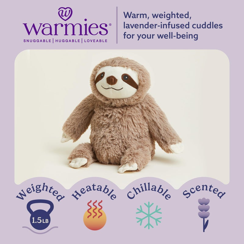 warmies Microwavable & Weighted Stuffed Animals, Sloth - Heated Stuffed Animal Plushie for Warmth & Comfort - Cute Soft Plush Toys for Boys, Girls, Babies & Toddlers - Image 2
