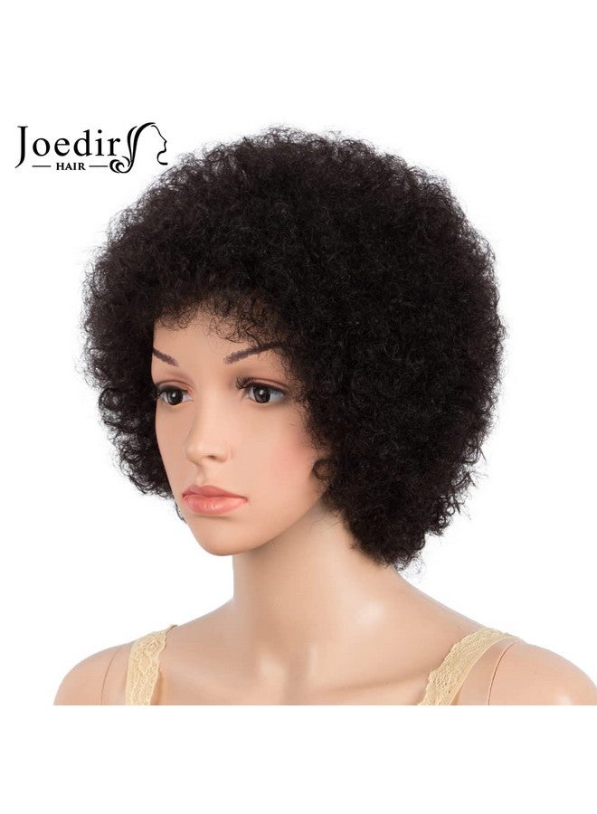 JOEDIR HAIR Oedir Hair Short Afro Wigs For Black Women Natural Black Afro Kinky Wig Human Hair Soft And Bouncy Glueless Wig 130% Density ( Color: Natural) - Image 4