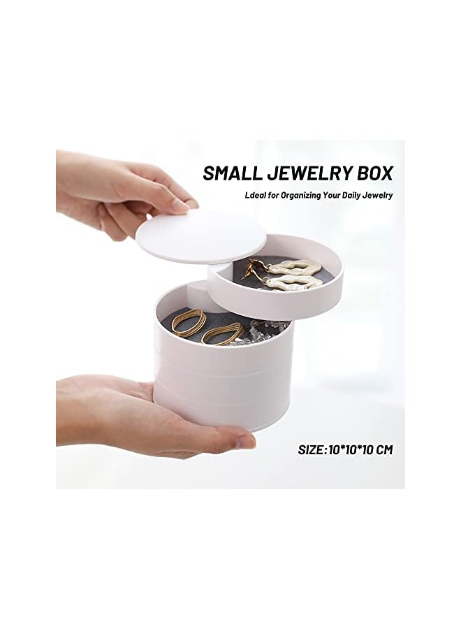The Bros Jewelry Organizer, Small Jewelry Storage Box Earring Holder for Women, 5-Layer Rotating Travel Jewelry Tray Case with Lid for Bracelets Rings Bracelets - Image 2