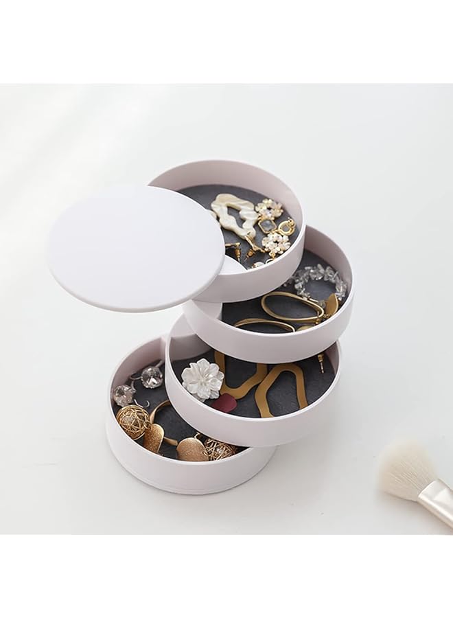 The Bros Jewelry Organizer, Small Jewelry Storage Box Earring Holder for Women, 5-Layer Rotating Travel Jewelry Tray Case with Lid for Bracelets Rings Bracelets - Image 1