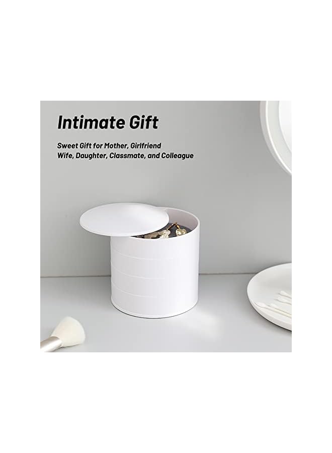 The Bros Jewelry Organizer, Small Jewelry Storage Box Earring Holder for Women, 5-Layer Rotating Travel Jewelry Tray Case with Lid for Bracelets Rings Bracelets - Image 3