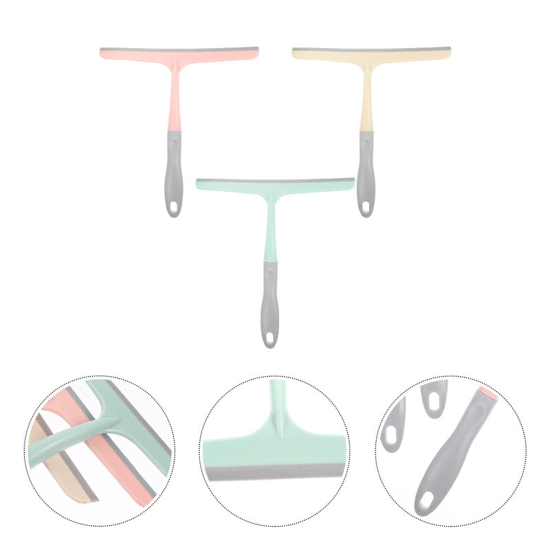 3 Pack Glass Squeegee Set Multipurpose Window Cleaner with Rubber Blade for Bathroom Shower and Office Random Color - Image 5