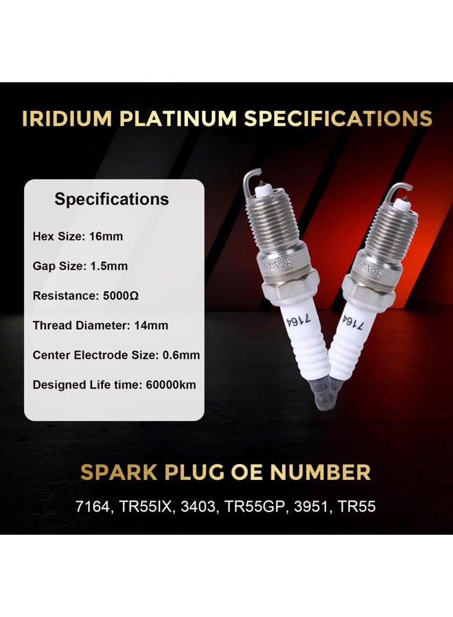 RLP 7164 Iridium Spark Plugs Compatible with 1997-2010 Ford F150 V8 4.6 5.4 Ford Expedition Explorer Mustang Cadillac Chevy GMC Lincoln Buick Mercury Vehicles 4.1 8.1L Set of 8 - Image 3