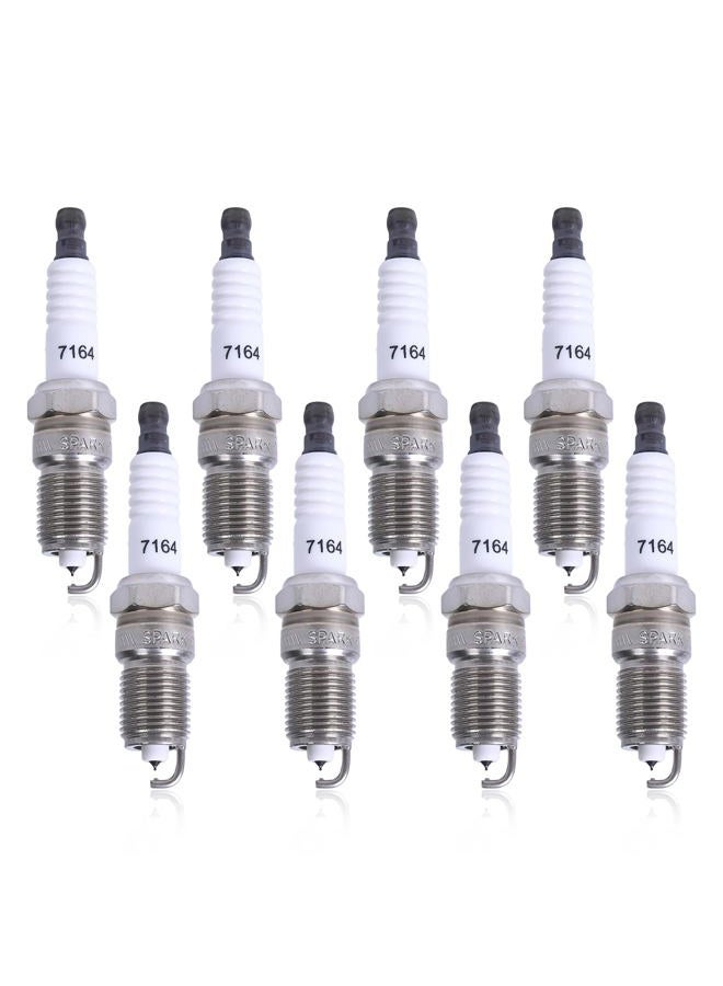 RLP 7164 Iridium Spark Plugs Compatible with 1997-2010 Ford F150 V8 4.6 5.4 Ford Expedition Explorer Mustang Cadillac Chevy GMC Lincoln Buick Mercury Vehicles 4.1 8.1L Set of 8 - Image 1