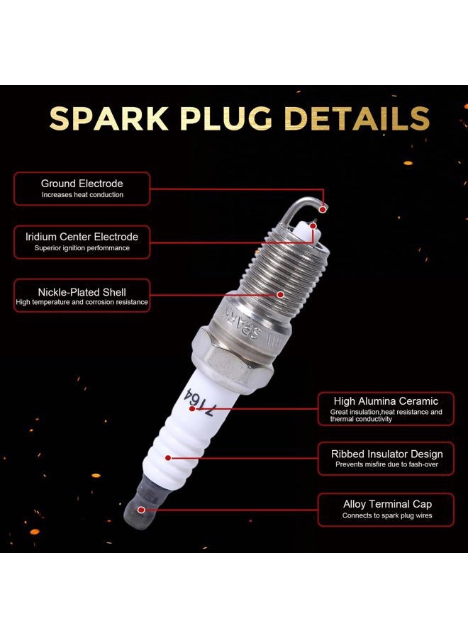 RLP 7164 Iridium Spark Plugs Compatible with 1997-2010 Ford F150 V8 4.6 5.4 Ford Expedition Explorer Mustang Cadillac Chevy GMC Lincoln Buick Mercury Vehicles 4.1 8.1L Set of 8 - Image 2