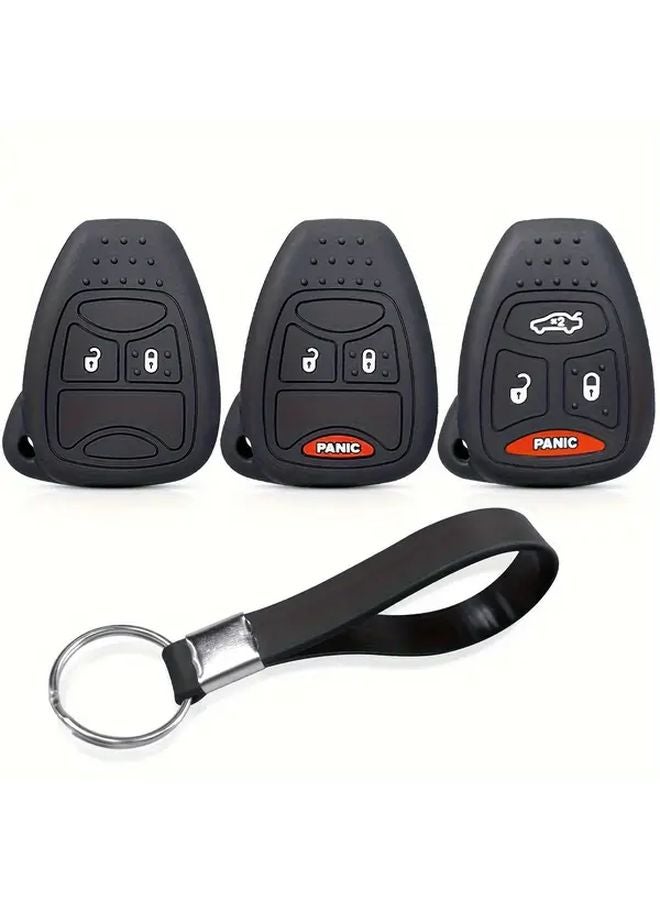 Black Silicone Keyless Remote Fob Holder Case For Dodge Chrysler Jeep - Image 1
