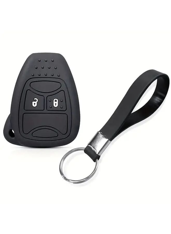 Black Silicone Keyless Remote Fob Holder Case For Dodge Chrysler Jeep - Image 3
