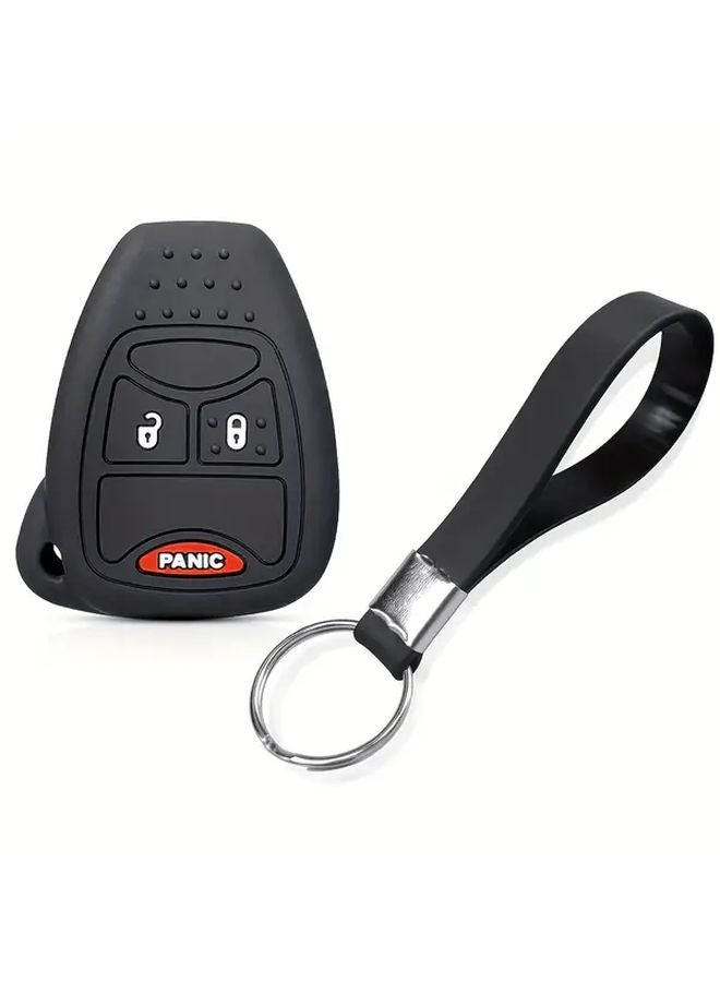 Black Silicone Keyless Remote Fob Holder Case For Dodge Chrysler Jeep - Image 4