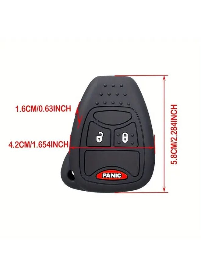 Black Silicone Keyless Remote Fob Holder Case For Dodge Chrysler Jeep - Image 2