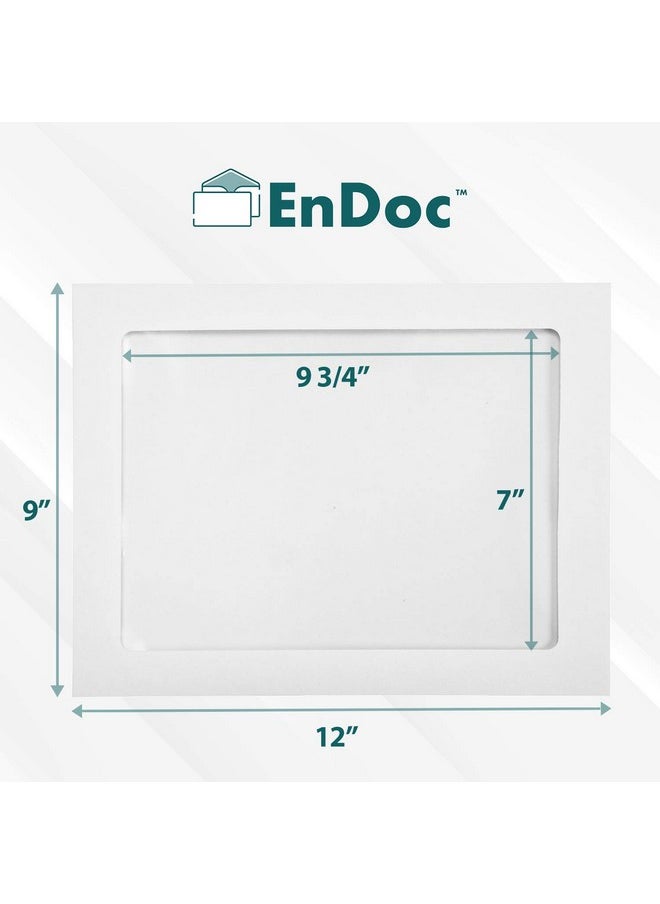 EnDoc - 9X12 Full Face Window Envelopes 28Lb Paper. Bright White 9 X 12 Inches Envelope With A Nice Clear Full Window 50 Pack - Image 1