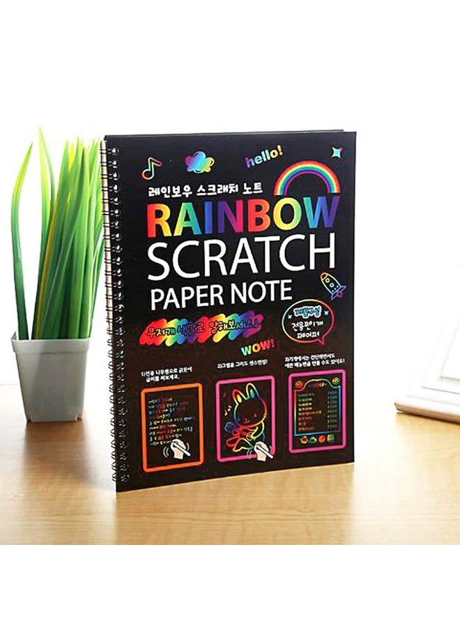 deziine deziine.Fx�A4 Rainbow Art Scratch Paper Book Sheets with Stylus, 10 Pages :Pack of 1 Pcs : Size 10.5 X 7.5 inches, Multicolor (Pack of 1)  - Image 1