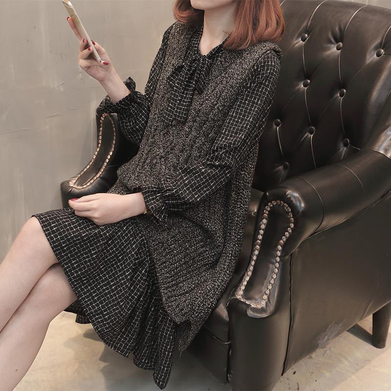 Fashionable Knitted Pullovers Set For Women New Arrival Spring Autumn Loose-Fit Plus Size Vest Sweater And Skirt 2-Piece Set Black two-piece set (vest + skirt)