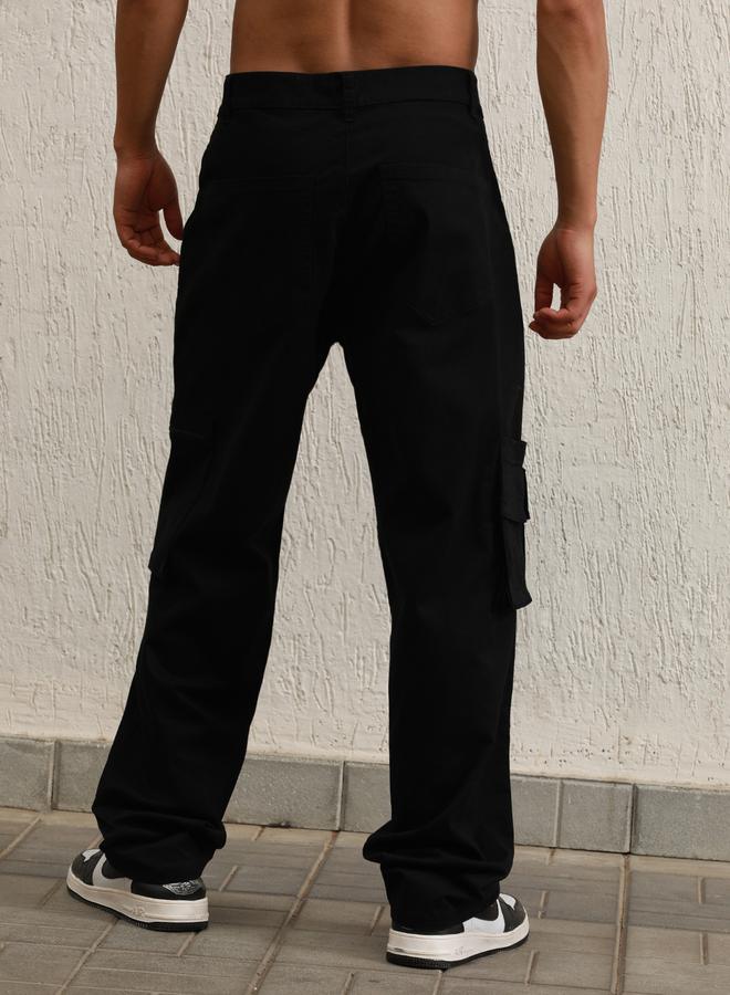 Hubberholme Relaxed Fit Cargo Pants with Zip Pocket by Styli - Image 2