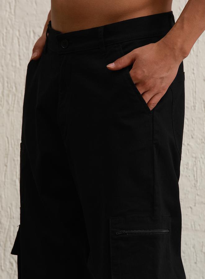 Hubberholme Relaxed Fit Cargo Pants with Zip Pocket by Styli - Image 3