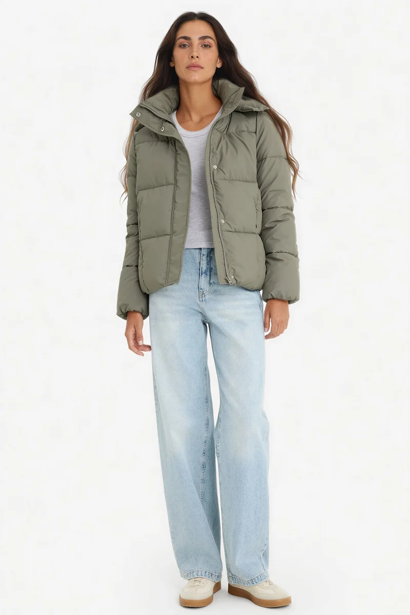 Defacto Regular Fit Hooded Zippered Puffer Jacket
