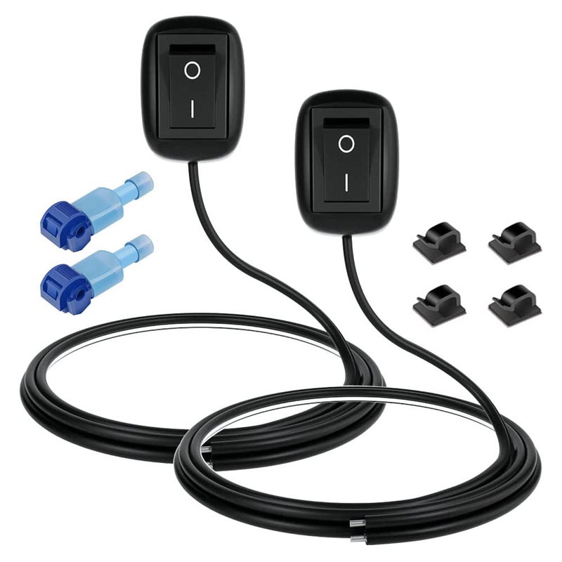 Gebildet 2pcs SPST Water Drop Shape Paste Type Button Switch 12V-230V/10A, Off/ON Switch for Fog Driving Lights, LED Light Bar(with 1m Wire) - Image 1