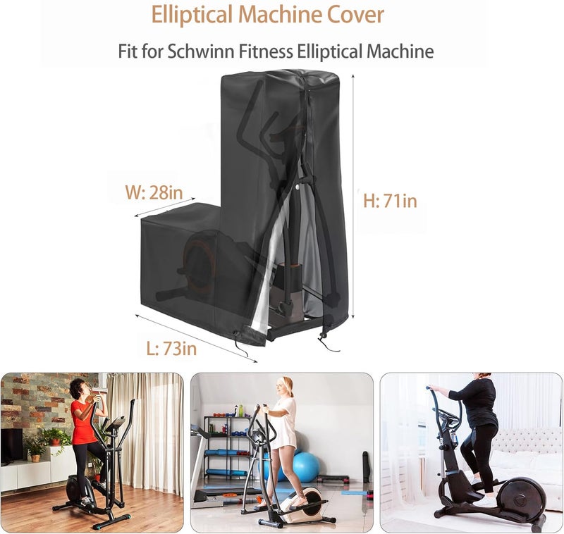 Aidetech Elliptical Exercise Machine Cover For Schwinn Fitness, Dust-Proof Covers for Elliptical Machine for Home Use Elliptical Trainer - 70''D x 28''W x 71''H - Image 2