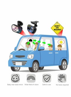 Excefore Baby Car Mirror Baby Rearview Mirror Baby Car Seat Mirror Updated Version 360 ° Rotation Large Size undistorted for Baby Back Seat Child Seats  - Image 5