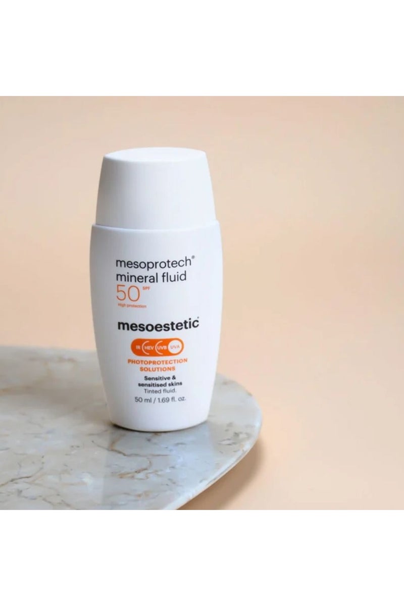 Mesoestetic Mesoprotech Mineral Fluid Sunscreen Tinted SPF50 50ml - Image 3