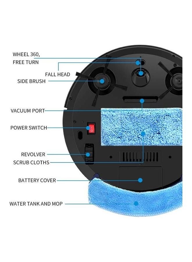 Captaintech 3-In-1 Robot Vacuum Cleaner Sweeping With Water Tank 15.0 W BPCleaner001 Black - Image 5