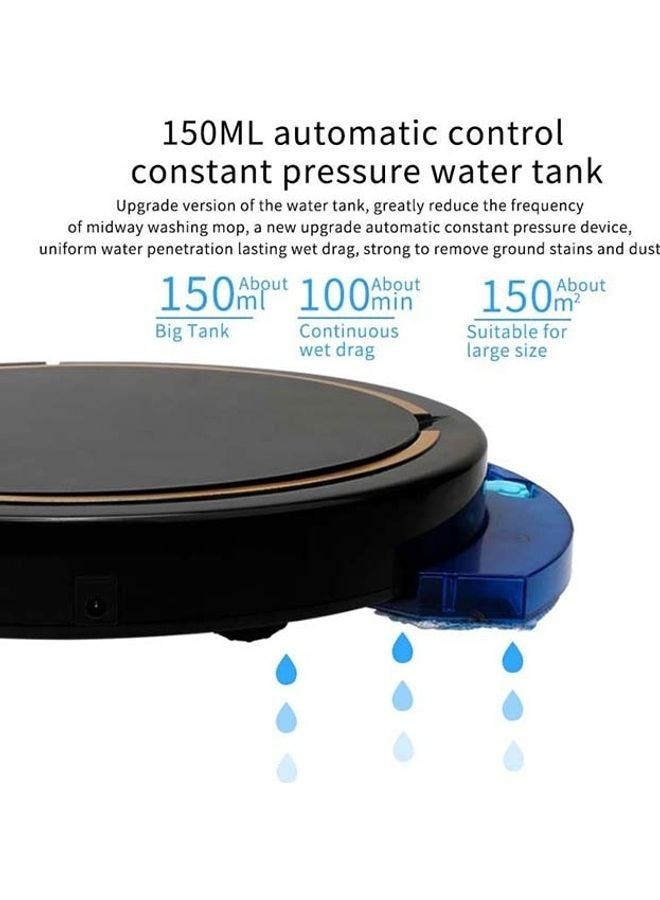 Captaintech 3-In-1 Robot Vacuum Cleaner Sweeping With Water Tank 15.0 W BPCleaner001 Black - Image 3
