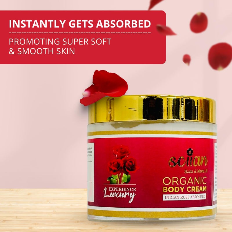SCIIAN Indian Rose Absolute Body Cream for Women Body Massage Cream For Dry Skin Body Cream For Summer Enriched with Olive Oil Almond Oil and Rose Extract Pack of 4 100gm - Image 5