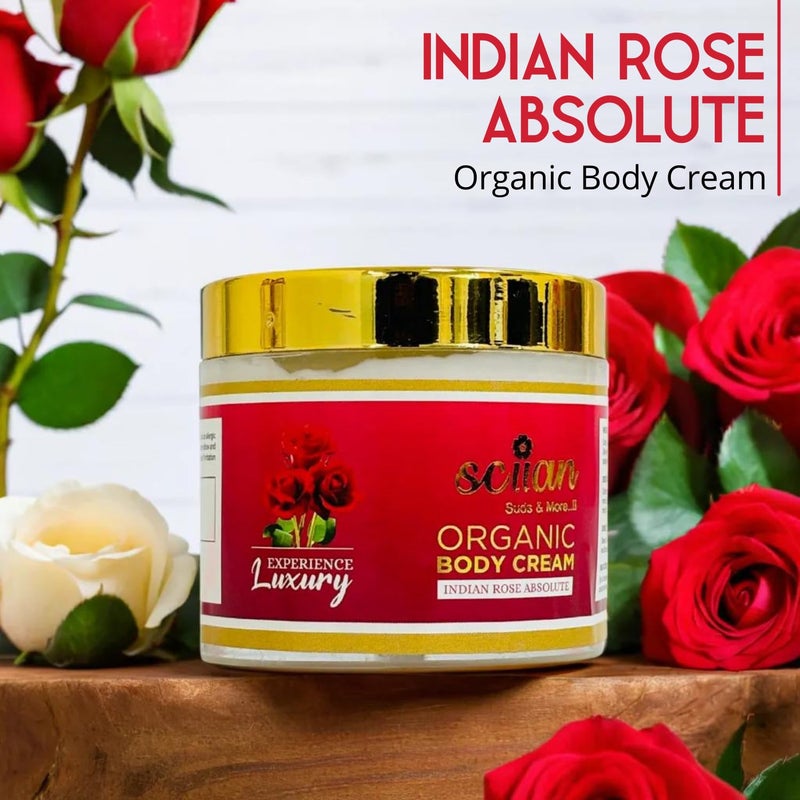 SCIIAN Indian Rose Absolute Body Cream for Women Body Massage Cream For Dry Skin Body Cream For Summer Enriched with Olive Oil Almond Oil and Rose Extract Pack of 4 100gm - Image 2