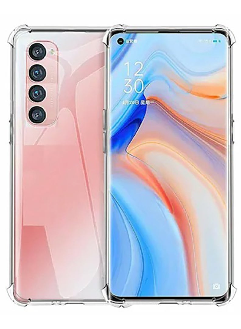 Case Up Oppo  Reno 4 Pro Clear Case, Shock-Absorption TPU Cell Phone Cover with Reinforced Corners, Soft Flexible & Crystal Clear Protective Bumper Case - Image 1